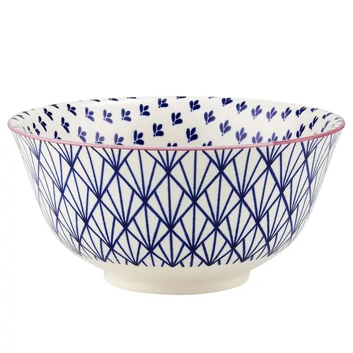 ORNAMENTS Miska 520 ml - modrá/bílá
