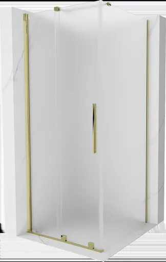 MEXEN/S Velar sprchový kout, posuvné dveře 120 x 120, dekor, zlato 871-120-120-31-50
