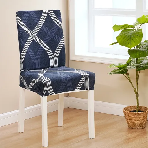 4Home Napínací potah na židli Elegant modrá, 45-50 cm, sada 2 ks