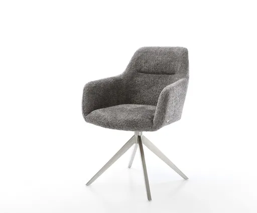 Jídelní židle Pejo-Flex bouclé šedá křížová podnož široká