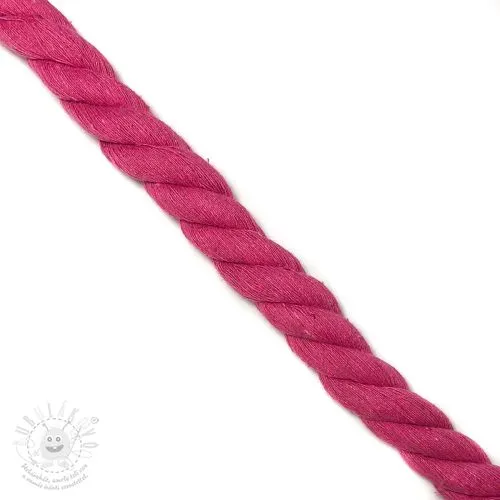 Bavlněná šňůra kroucená 2,5 cm fuchsia
