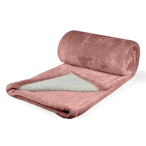 Polášek Mikroflanelová deka s beránkem - Růžová | 100 x 150 cm