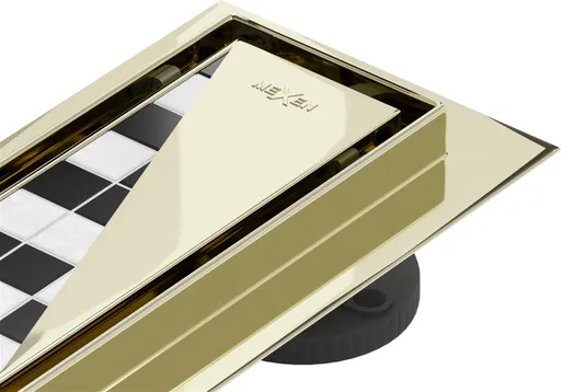 MEXEN Flat M13 odtokový žlab 2v1 130, zlatý 1510130