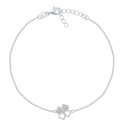 Brilio Silver Stříbrný náramek na nohu se čtyřlístkem ANK108W
