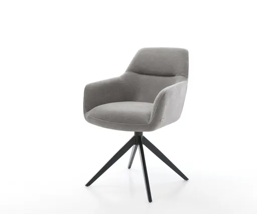 Jídelní židle Pejo-Flex strukturovaná látka Měkký šedá křížová