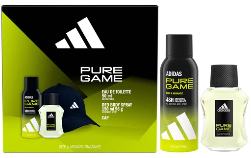 Adidas Pure Game - EDT 50 ml + deodorant ve spreji 150 ml + kšiltovka