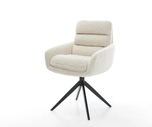 Jídelní židle Abelia-Flex s područkami plyšový manšestr béžová