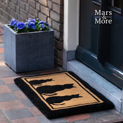 Rohožka z kokosových vláken s kočkami Cats - 75*45*4cm Mars & More