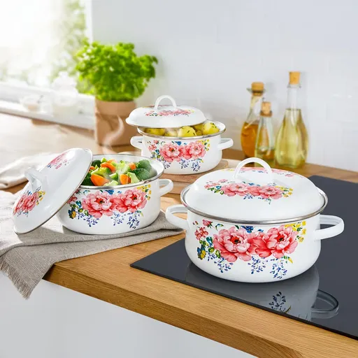 Die moderne Hausfrau Sada smaltovaných hrnců Summer, 6dílná