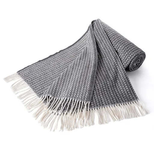 Pléd s třásněmi LADA tmavě šedý 150 x 200 cm