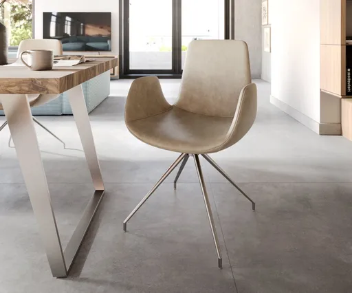 Jídelní židle Ilia-Flex křížová podnož zúžená nerezová ocel