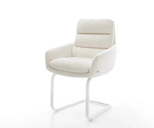 Jídelní židle Abelia-Flex s područkami bouclé měkký béžová