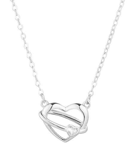 Evolution Group - Pavona Stříbrný náhrdelník Srdce se zirkonem 12099.1 crystal