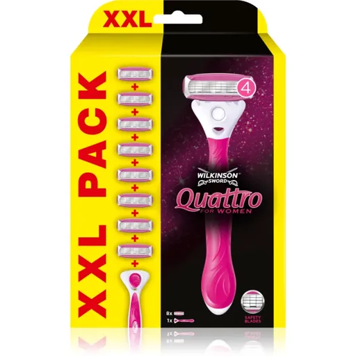 Wilkinson Sword Quattro for Women Aloe & Vit. E holicí strojek + náhradní břity 8 ks