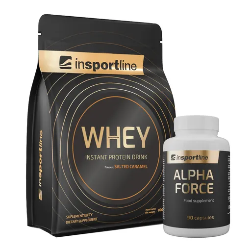 SADA: Protein inSPORTline WHEY 700g + Stimulant inSPORTline AlphaForce, 90 kapslí slaný karamel
