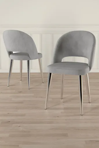 Sada židlí (4 kusy) Pane - Grey, Chrome