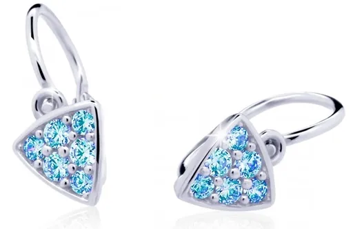 Cutie Jewellery Třpytivé dětské náušnice z bílého zlata C2207-10-X-2 světle modrá