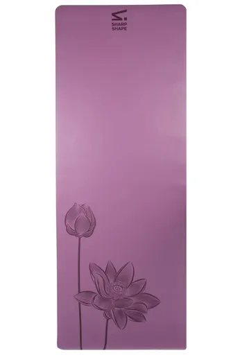 SharpShape Podložka na jógu PU FLOWER fialová