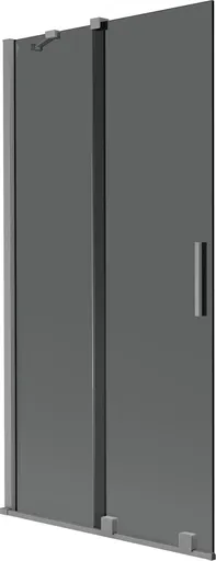 MEXEN/S Velar dvoukřídlá posuvná vanová zástěna 90 x 150, grafit, grafit metal 896-090-000-41-95