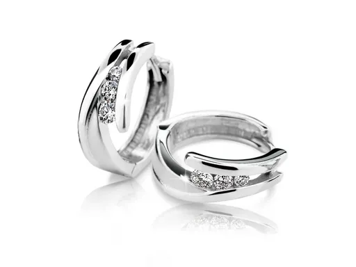 Cutie Jewellery Nadčasové kruhové náušnice z bílého zlata Z6433-1794-80-10-X-2