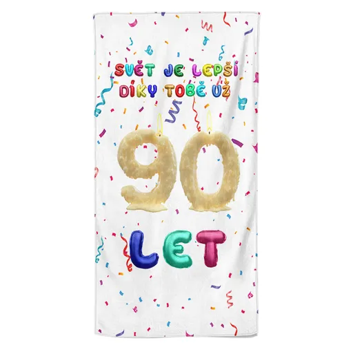 Osuška Svět je lepší díky tobě (věk: 90, Velikost osušky: 70x140cm)