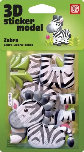 3D Samolepková ZOO - Zebra