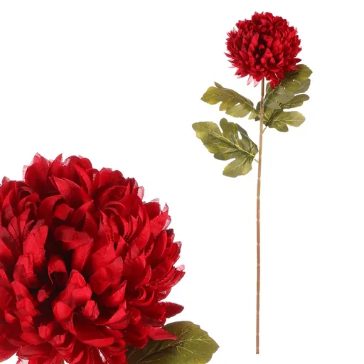 Chryzantéma červená - umělá řezaná květina, 73 cm