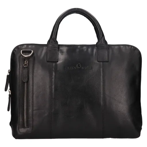 Kožená taška na notebook Greenwood Bern - černá