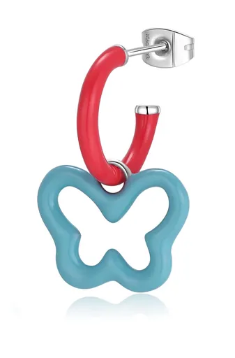 S'Agapõ Ocelová single náušnice 2v1 Motýlek Vibes SVB51