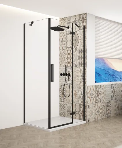 GELCO TRINITY BLACK obdélníkový kout 800x900 pravý, čiré sklo, GT5690-80CR-B GT5690-80CR-B