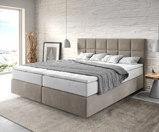 Boxspring postel Dream-Fine 180x200 cm béžová mikrovlákno