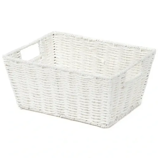 Compactor Ručně pletený košík ETNA, 31 x 24 x 14 cm, bílá