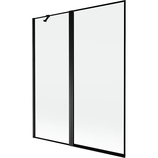 MEXEN MIST vanová zástěna 140x150 cm 6mm f+s, černá, okraj, levá 8A9-140-011-70-70-L