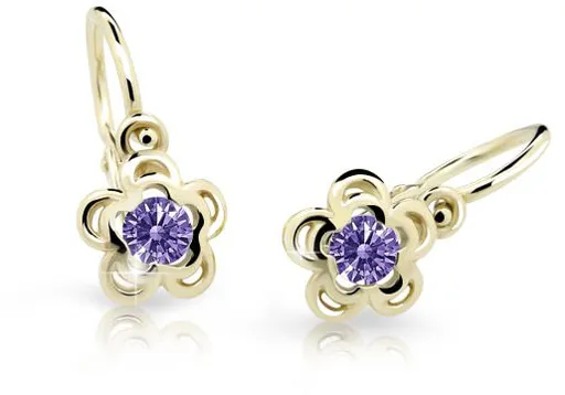 Cutie Jewellery Zlaté dětské náušnice C2204-10-X-1 fialová