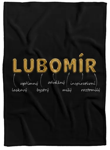 Deka Mužská jména – GOLD (Jméno: Lubomír, Podšití beránkem: NE)