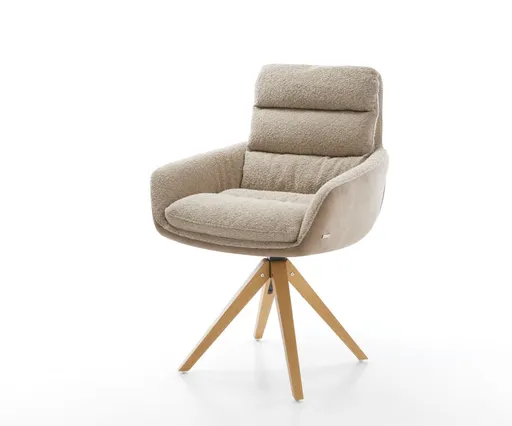 Jídelní židle Abelia-Flex s područkami mix materiálů béžová