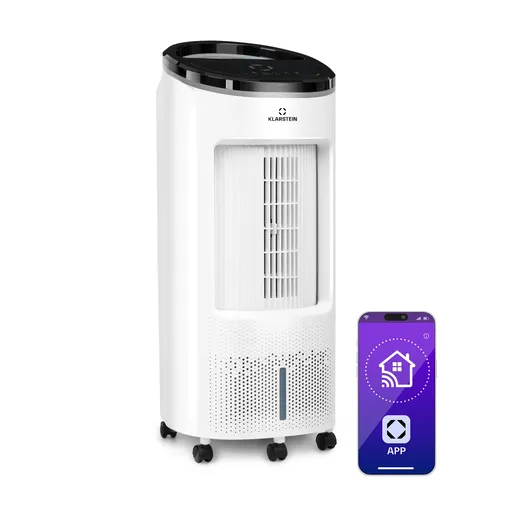 Klarstein IceWind Plus Smart 4-v-1, ochlazovač vzduchu, ventilátor, zvlhčovač, čistička vzduchu, ovládání aplikací