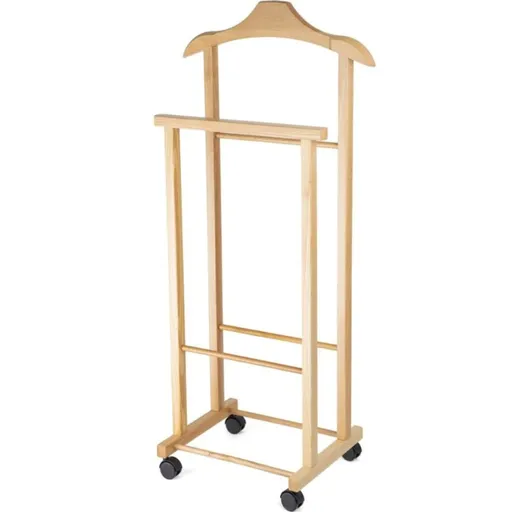 Němý sluha na šaty Compactor Hector 2 , dvojitý na kolečkách, světlé dřevo