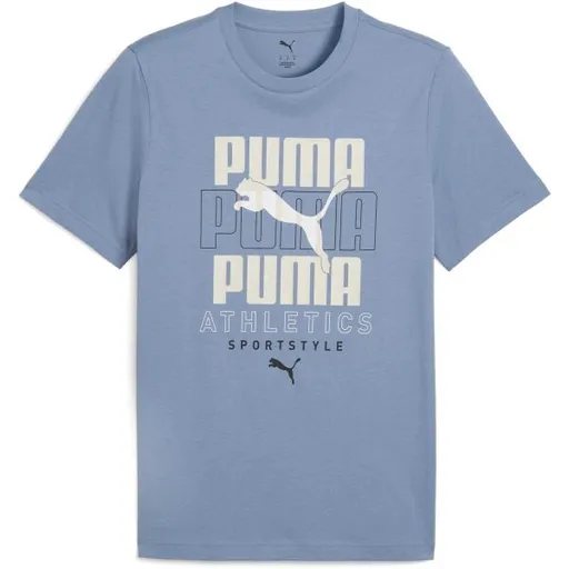 Puma GRAPHIC STACKED TEE Pánské triko, modrá, velikost