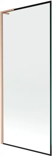 MEXEN/S Next L vanová zástěna FIX 80 x 150, černá vzor,  měď kartáčovaná 895-080-000-03-70-65