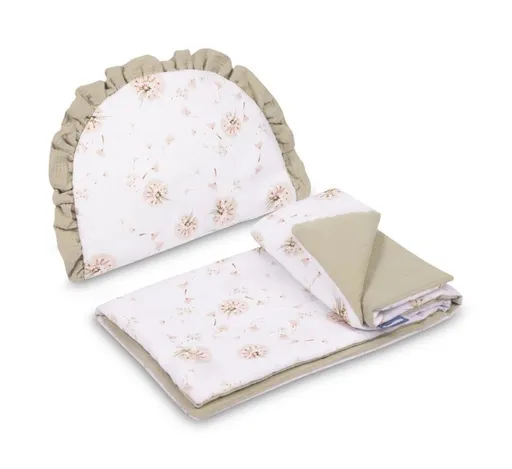 SENSILLO 2D sada do kočárku, postýlky, kolébky, mušelín, bavlna, Pampeliška, béžová