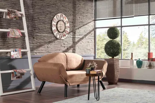 Dvoumístná rozkládací pohovka Genzo - Light Brown