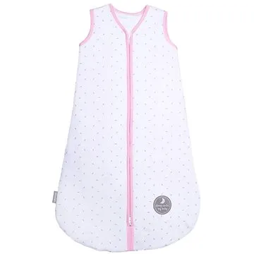 Natulino spací pytel jaro/podzim, Natural White Grey Little Leaves / Pink, M (6 –12 m) (5903148271903)