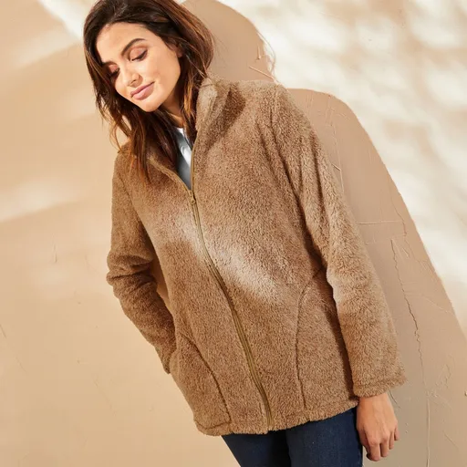 Mikina z plyšového úpletu na zip