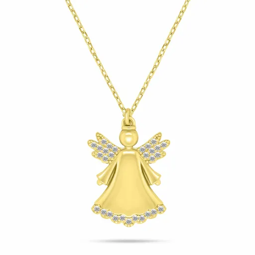 Brilio Silver Pozlacený dámský náhrdelník s andělíčkem NCL188Y