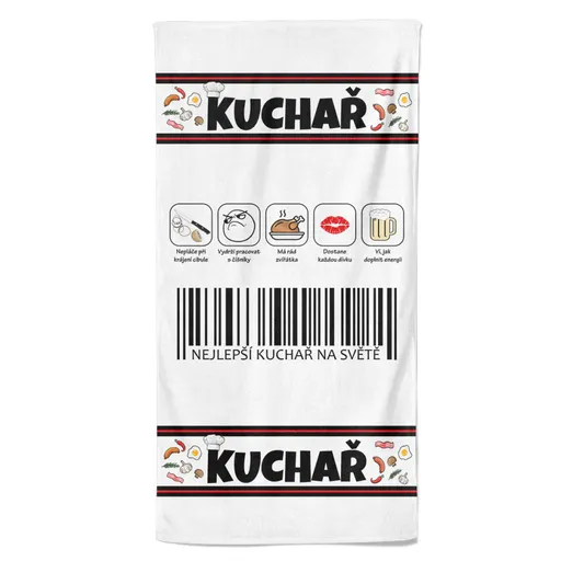 Osuška Kuchař 100% (Velikost osušky: 100x170cm)