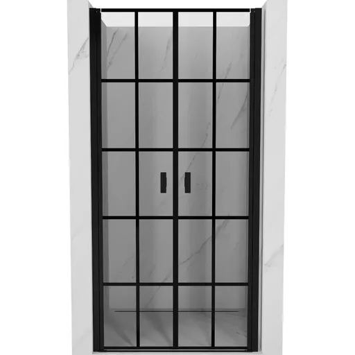 MEXEN MIST dveřní část (d+d) 110x200 cm 6mm černá, dekor 8A7-110-000-70-77