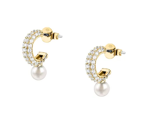 Morellato Pozlacené náušnice s perlou a zirkony Perla SXU53