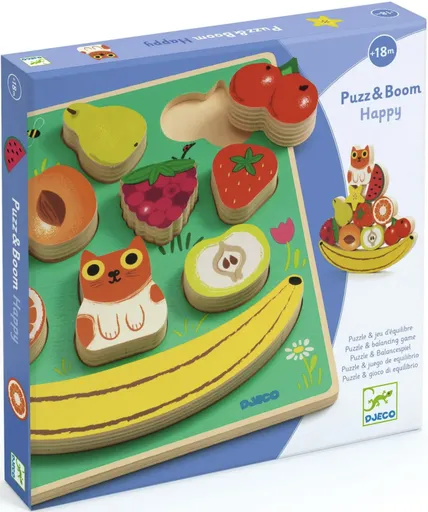 Dřevěná kládačka a balanční hra - Puzz&Boom Ovoce