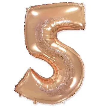 Balón foliový číslice růžovo zlatá - rose gold 102 cm - 5 (8435102305463)